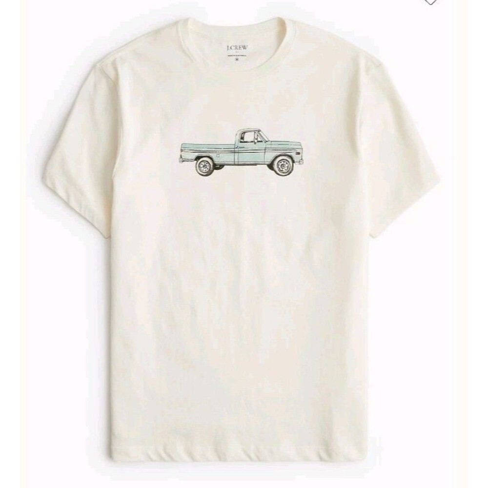 NWT J. Crew Factory Mens Truck Graphic TEE Cotton Size M Crewneck Short Sleeve